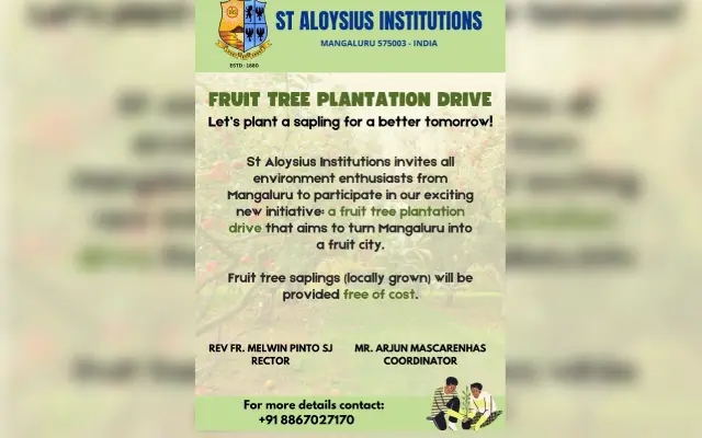 St Aloysius Institutions Launch Fruit Tree Plantation Drive in Mangaluru - News Karnataka