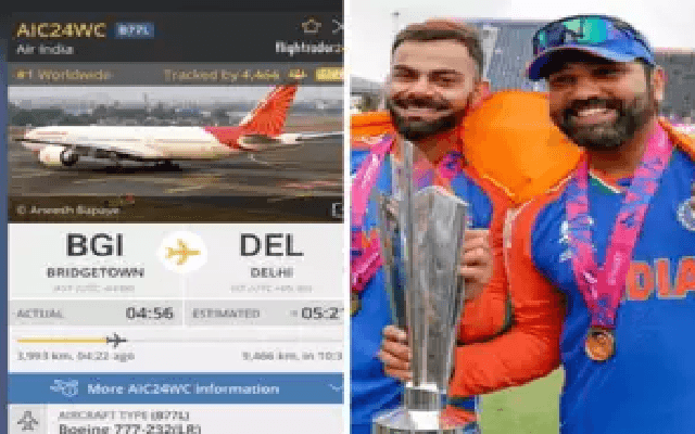 India's T20 WC Champions' Flight ‘AIC24WC' Most Tracked on Flightradar24 - News Karnataka