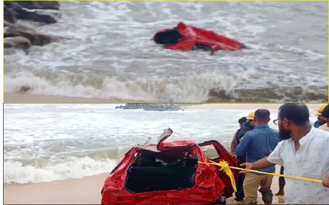 Car Swept Away in Udupi, Occupants Miraculously Escape Torrential Waters - News Karnataka