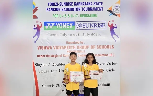 Mangaluru Duo Wins Consecutive Bronze Medals at Yonex Sunrise Karnataka Tournament - News Karnataka