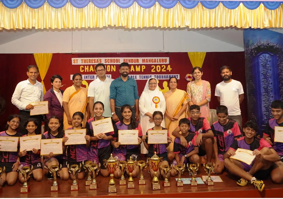 Mount Carmel Shines at AICS Table Tennis Tournament - News Karnataka