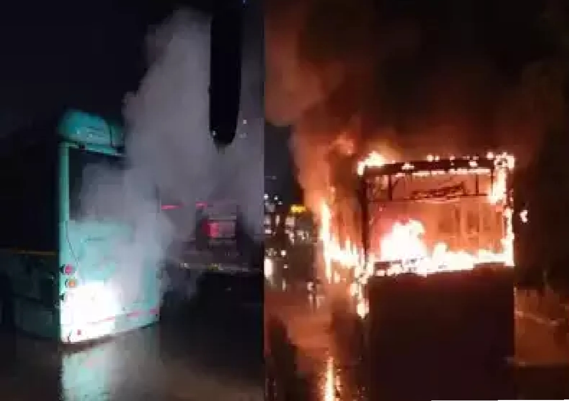 Bengaluru Electric Bus Caught Fire; No Casualties Reported - News Karnataka