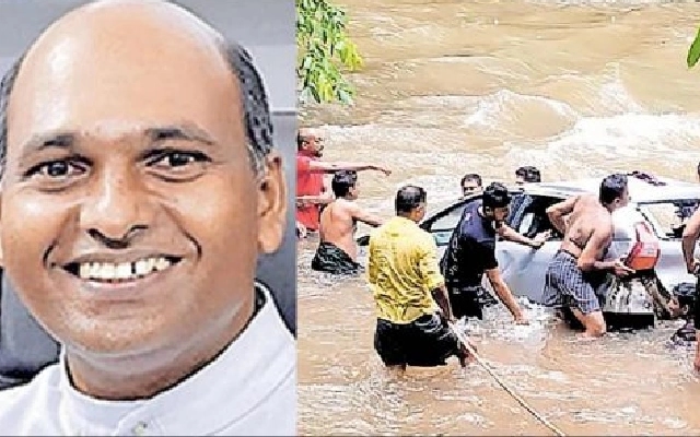 Kerala Priest Rescued After Car Swept Away by Floodwaters - News Karnataka