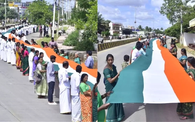 Karnataka Sets Record with 2,500-Km Human Chain on International Day of Democracy - News Karnataka