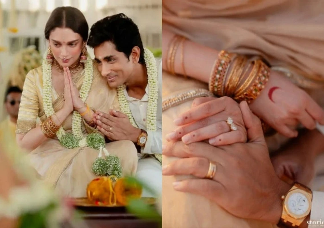 Aditi Rao Hydari Shines in Minimalist Wedding Look with Special Alta Design - News Karnataka