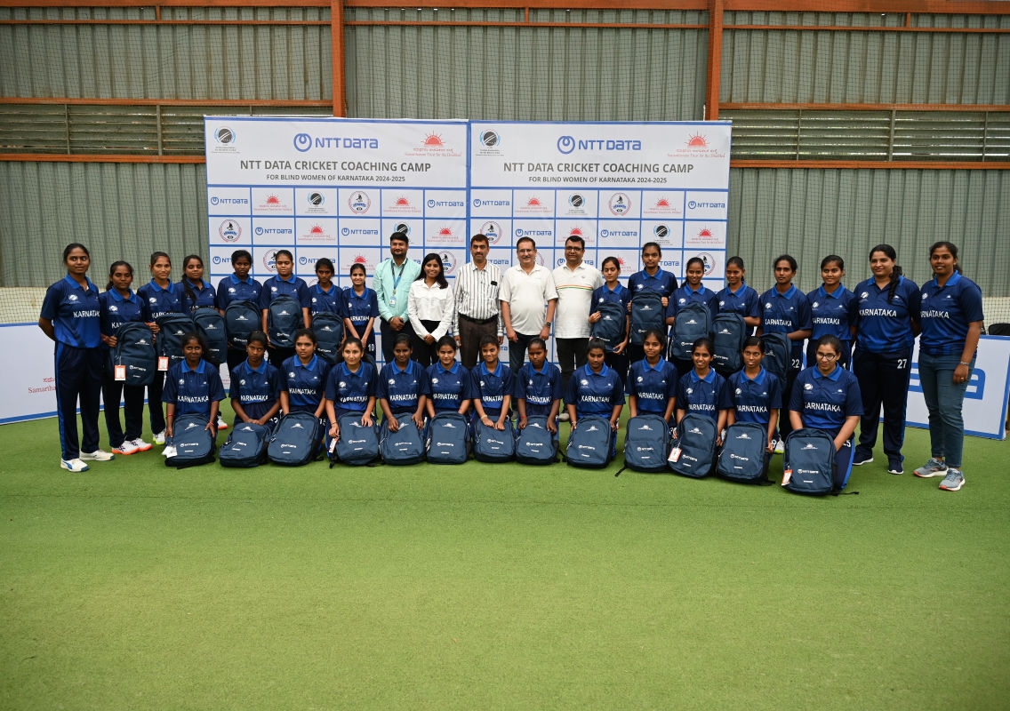 NTT DATA Empowers 100 Visually Impaired Women Cricketers with Coaching Camps - News Karnataka