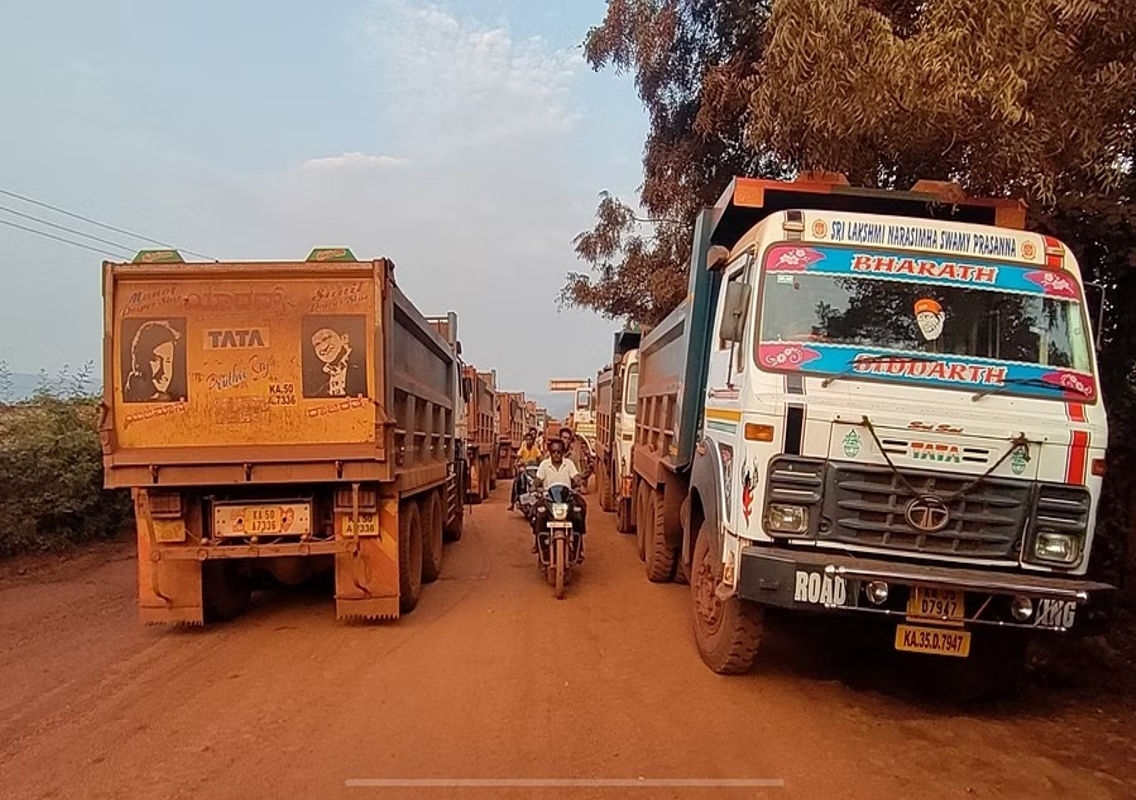 Residents Reeling from Traffic Chaos Due to Mining Trucks - News Karnataka
