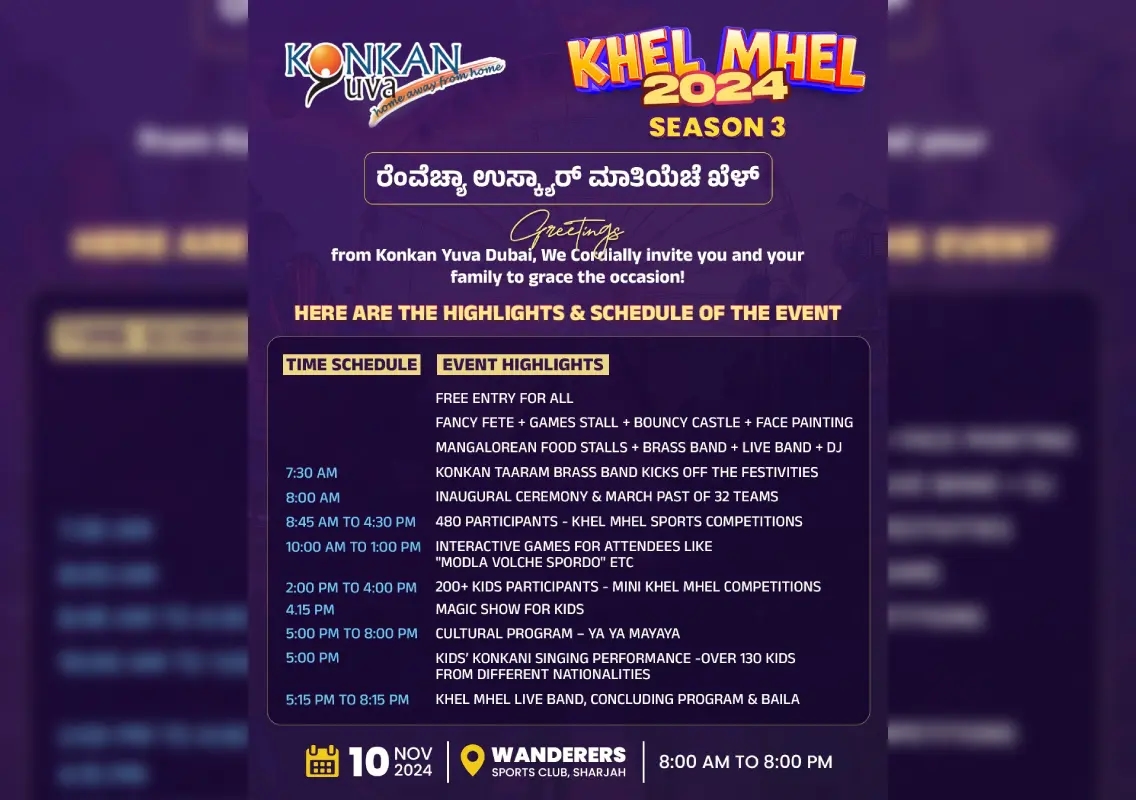 Countdown Begins for Konkan Yuva’s Traditional Family Sports Fest ‘Khel Mhel – 2024 (Season 3)’ - News Karnataka