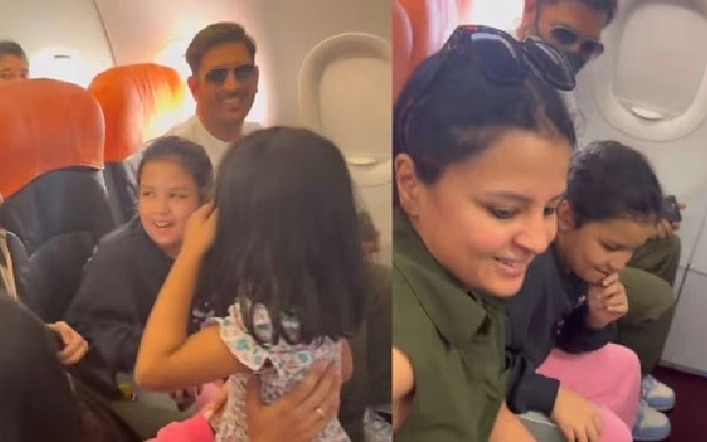 MS Dhoni’s Heartwarming Encounter with Young Fan on Flight - News Karnataka