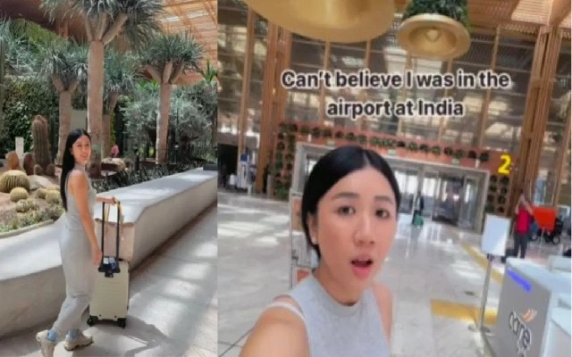 Japanese Vlogger Amazed by Bengaluru Airport’s Bamboo Elegance - News Karnataka