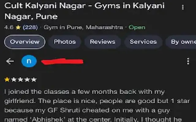 Man leaves one-star gym review after girlfriend cheats with fellow gym member - News Karnataka
