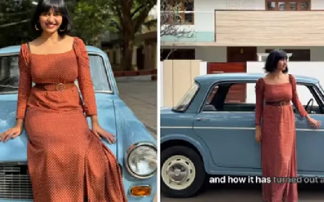 Bengaluru Woman Fulfills Childhood Dream with Vintage Padmini Car - News Karnataka