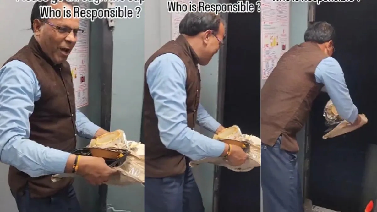 Indian Railways Employee Caught Tossing Garbage from Train, Sparks Outrage - News Karnataka