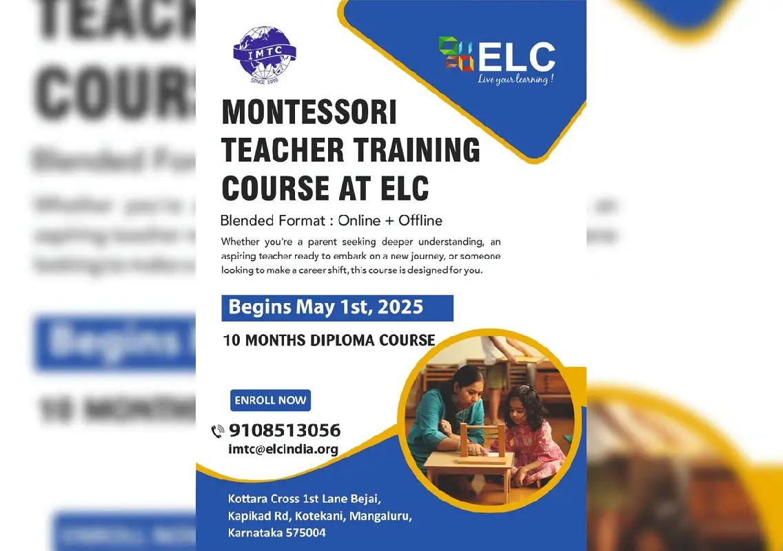 ELC Mangalore Announces Montessori Teacher Training Diploma Course in Collaboration with IMTC - News Karnataka