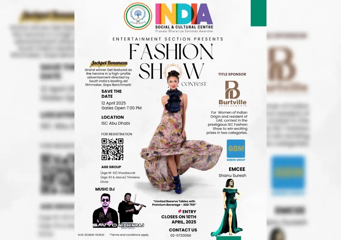 Call for aspiring models: ISC Fashion Show Contest 2025 in Abu Dhabi - News Karnataka