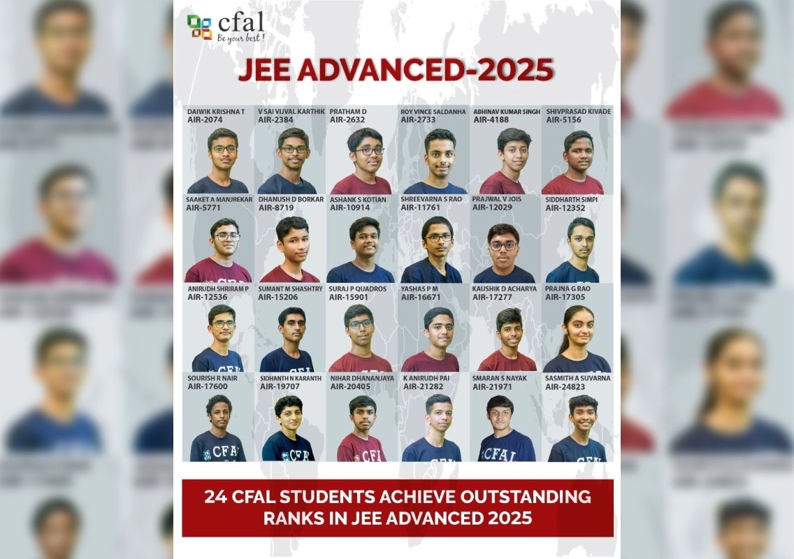 CFAL Students Excel in JEE Advanced 2025 – Gateway to India’s Top IITs - News Karnataka