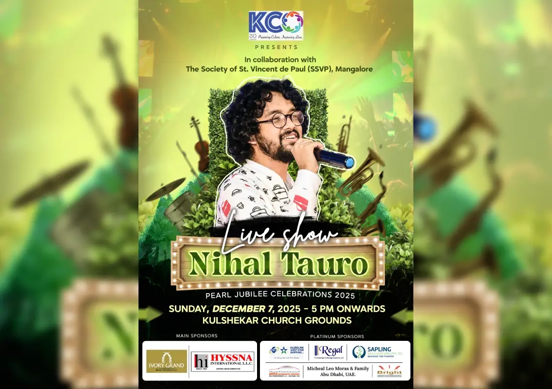 Nihal Tauro to perform live at KCO Pearl Jubilee in Mangaluru this December - News Karnataka
