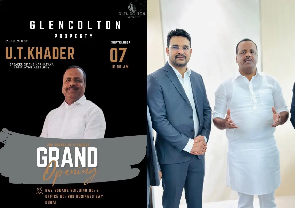 Honourable Speaker U.T. Khader inaugurates Glen Colton Properties’ new branch in Dubai - News Karnataka