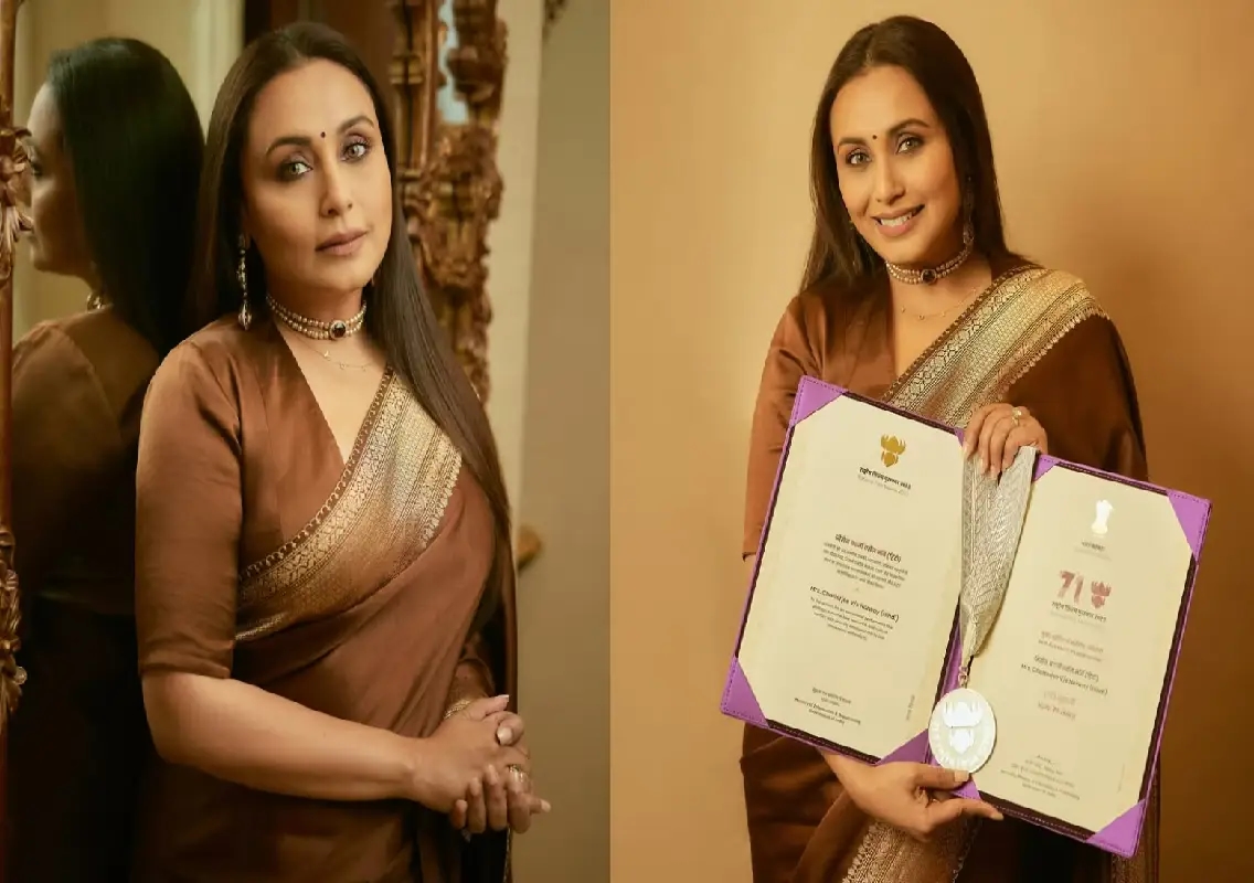 Rani Mukerji wears daughter’s name pendant at National Awards - News Karnataka