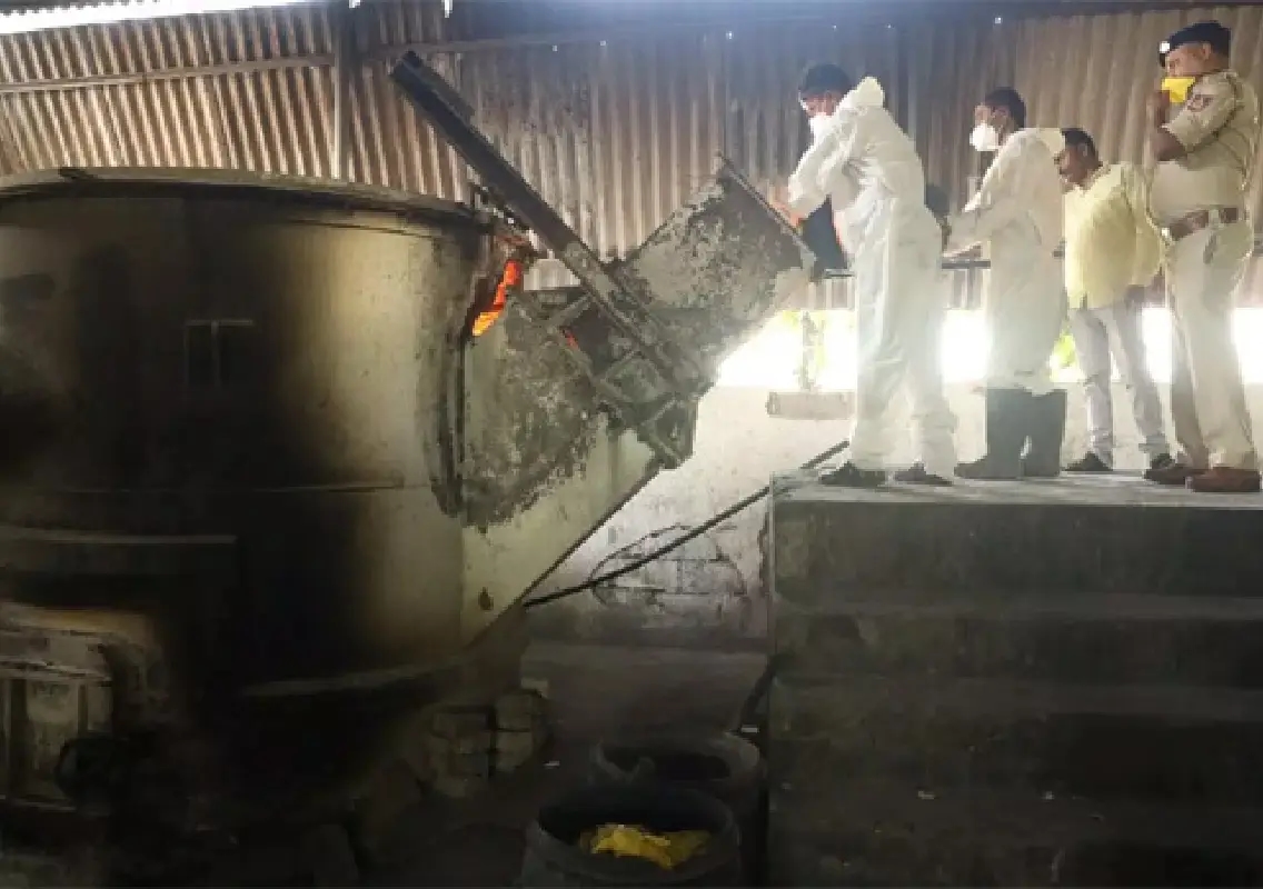 Excise department destroys seized ganja in Udupi - News Karnataka