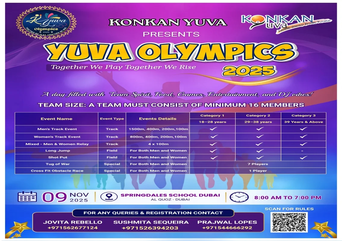 Konkan Yuva announces inaugural Yuva Olympics 2025 in Dubai - News Karnataka