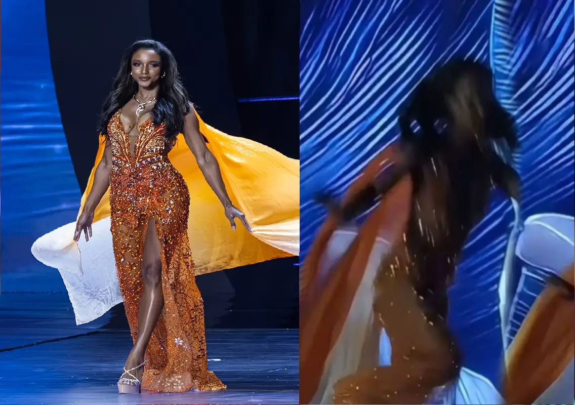 Miss Jamaica slid off stage, crowd gasps in shock: WATCH - News Karnataka