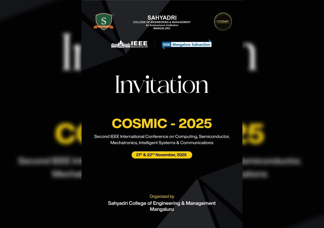 IEEE COSMIC-2025 to bring global research leaders to Sahyadri College, Mangaluru - News Karnataka