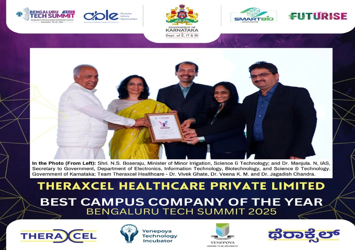 Theraxcel Healthcare of Yenepoya University wins Best Campus Company at BTS 2025 - News Karnataka