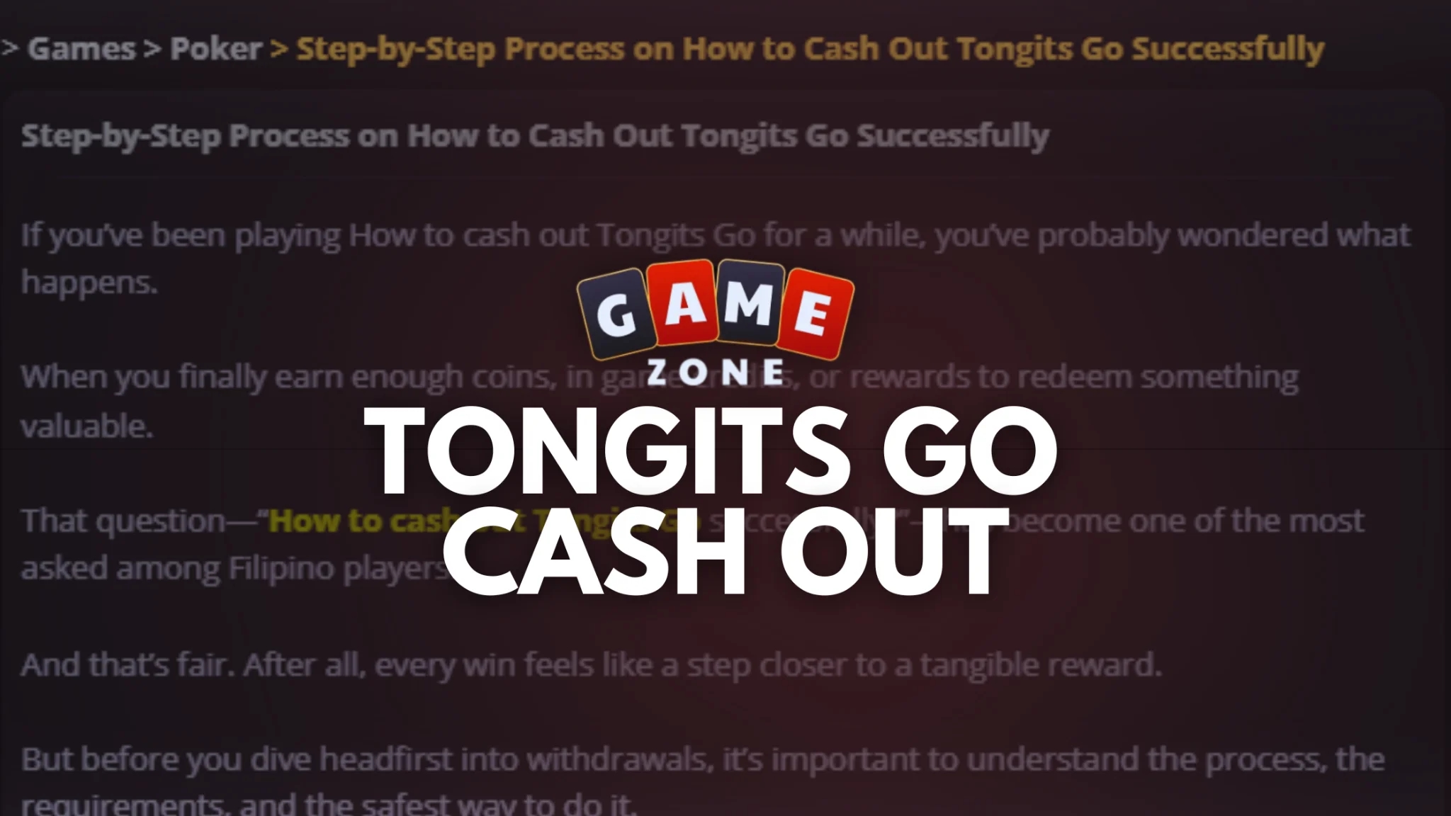 Tongits Go Cash Out System Expands Player Awareness on GameZone Platform - News Karnataka