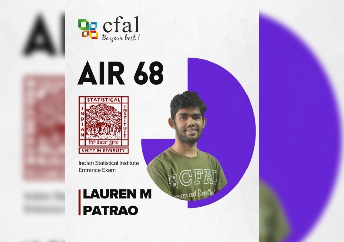 CFAL Student Secures All India Rank 68 in Indian Statistical Institute Entrance; Tops District - News Karnataka