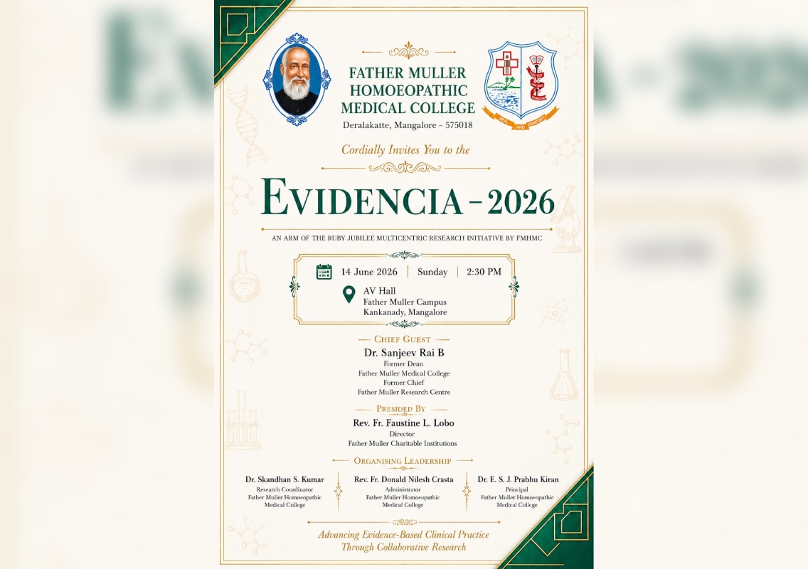 Father Muller to host EVIDENCIA 2026 workshop on multicentric homoeopathic research - News Karnataka