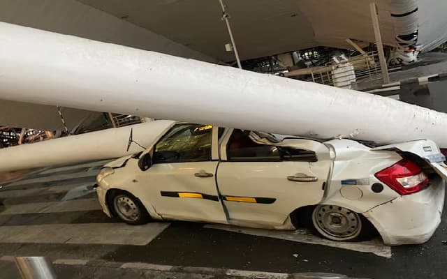 Roof Collapse Injures Six at Delhi Airport’s Terminal 1 Amid Heavy Rain