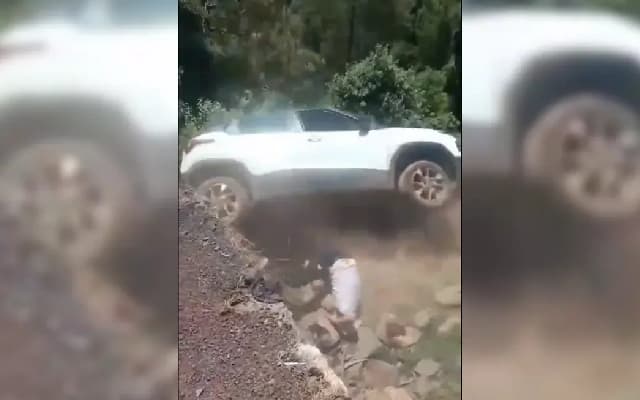 Tata Punch SUV Narrowly Escapes Mountain Plunge