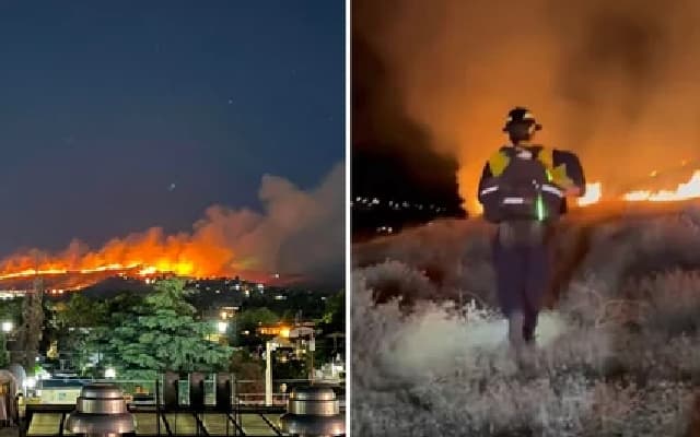 Massive brush fire breaks out behind Nevada’s Hug High School