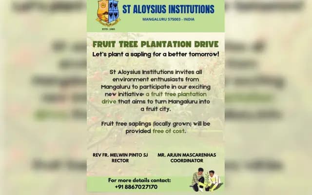 St Aloysius Institutions Launch Fruit Tree Plantation Drive in Mangaluru