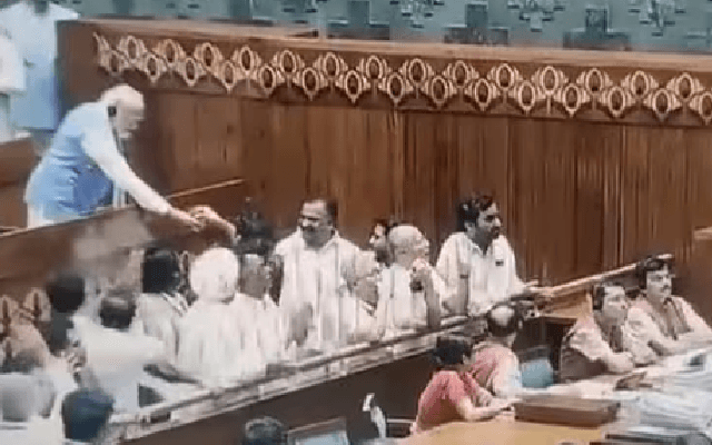 PM Narendra Modi’s ‘boss move’ offering water to heckling Opposition MPs