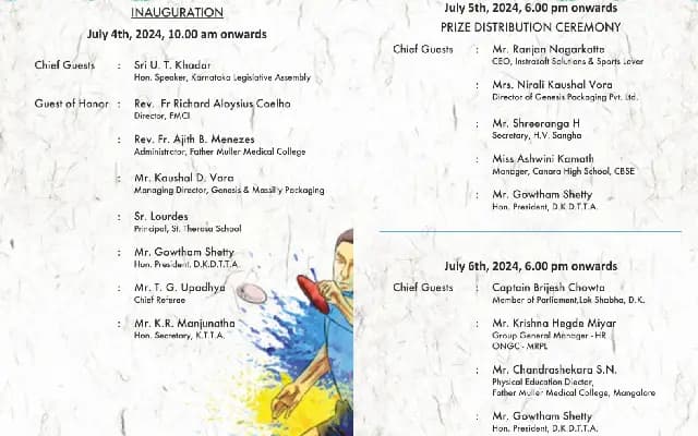 DKDTTA Announces Karnataka State Ranking Table Tennis Tournament