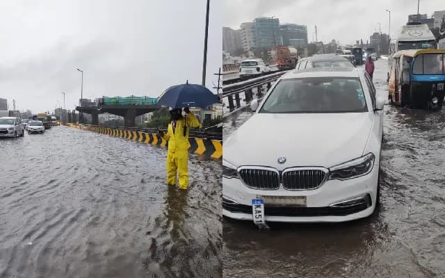 Rain Chaos on Ballari Road Expressway in Bengaluru