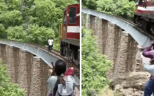 Couple Injured Jumping from Bridge During Photo Shoot as Train Approaches