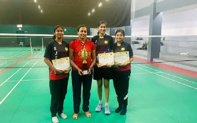 SJEC Women’s Badminton Team: Second Runner-Up at VTU State-Level Tournament