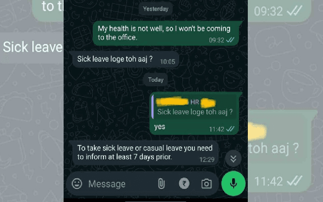 Manager’s 7-day notice policy for sick leave baffles internet. Viral post
