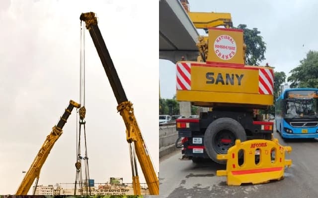 Crane Breakdown Causes Traffic Snarls on HSR Layout Service Road