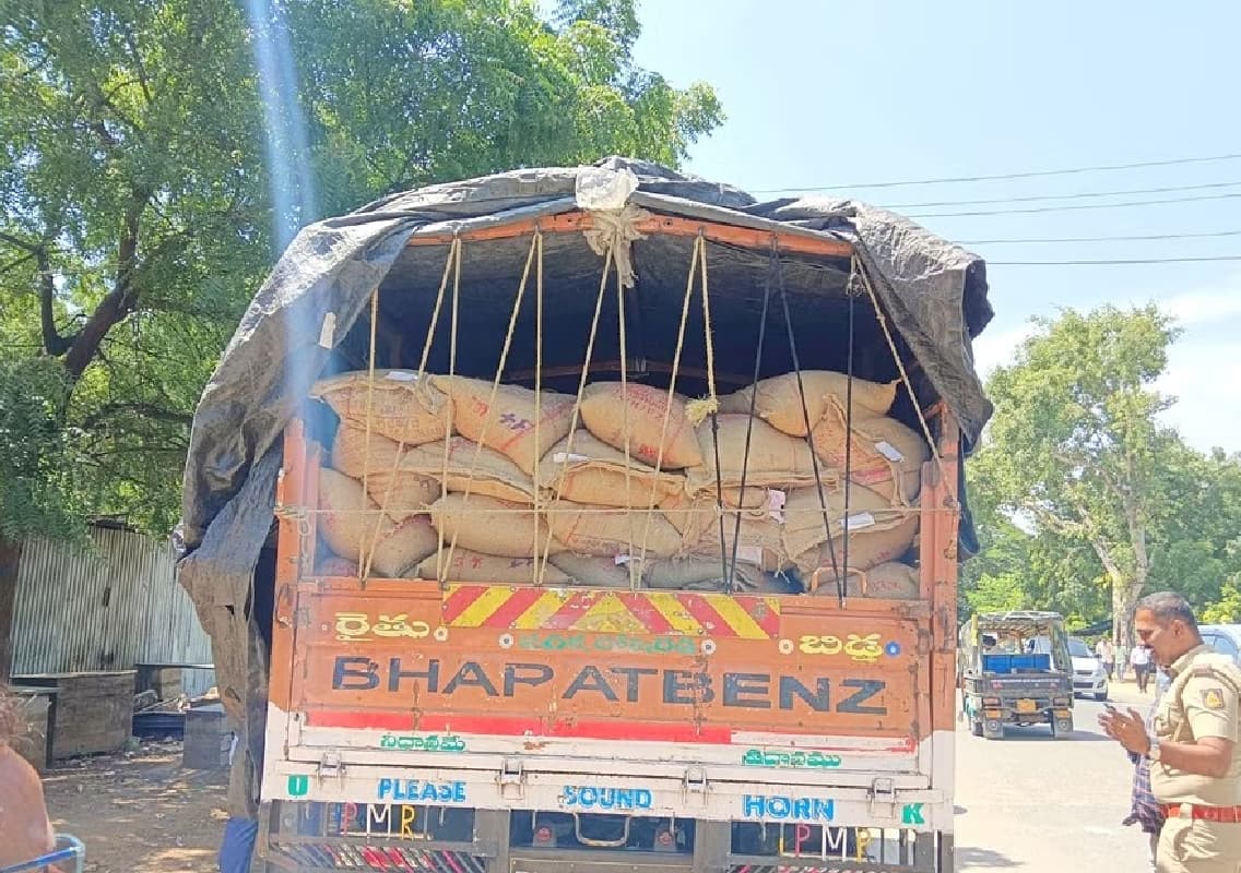 Officials Seize Lorry Transporting ₹4.76 Lakh Worth of PDS Rice