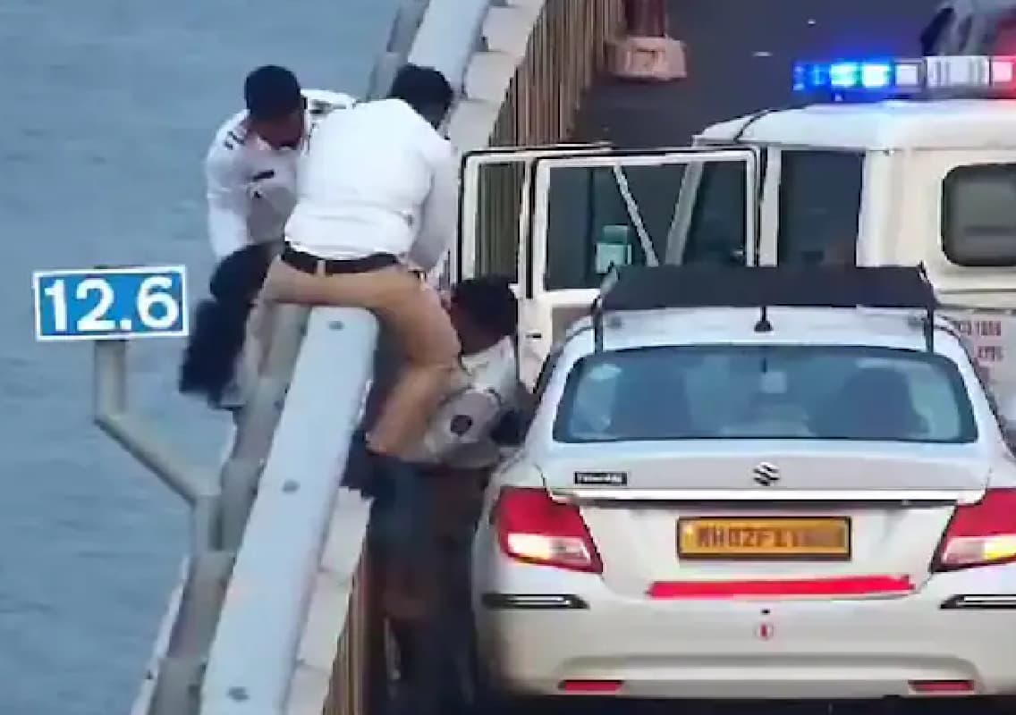 Cab Driver Saves Woman from Falling Off MTHL Bridge, Receives Widespread Praise