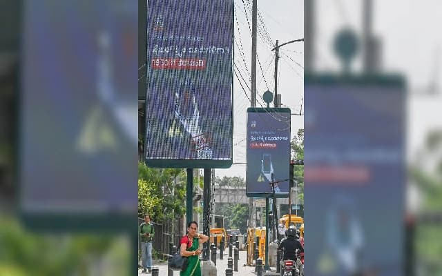 BBMP’s LED Boards on Footpaths Raise Pedestrian Safety Concerns