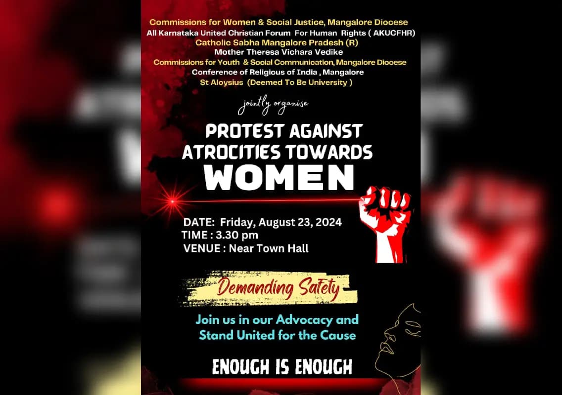 United Protest Against Atrocities Toward Women in Mangalore Set for August 23