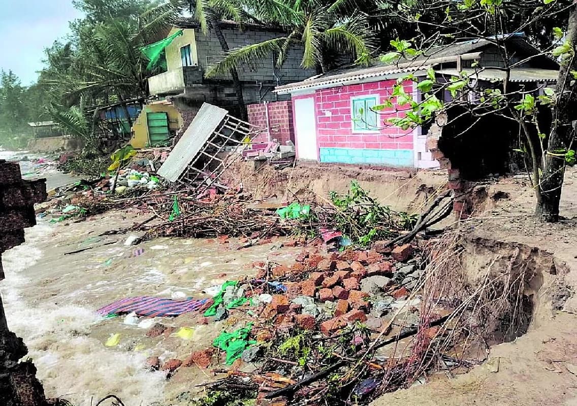 Sea Erodes Homes and Businesses in Ankola and Gokarna
