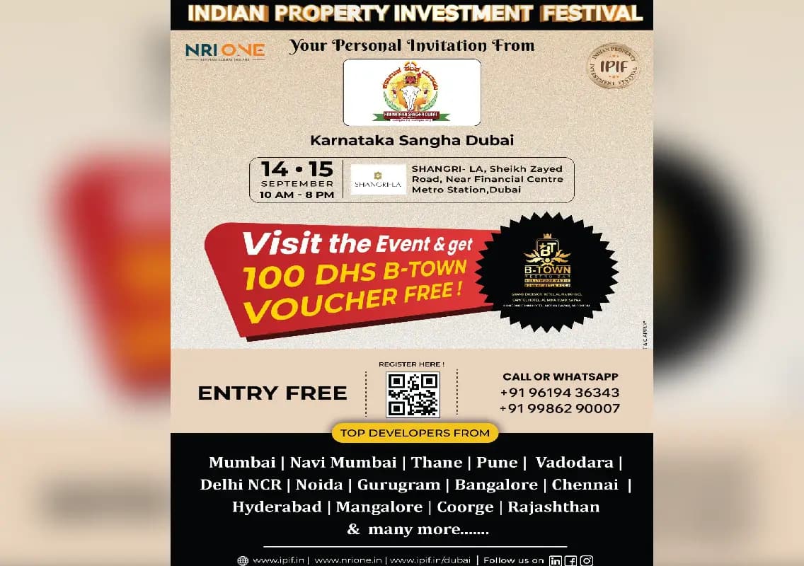 Indian Property Investment Festival to Take Place in Dubai This September