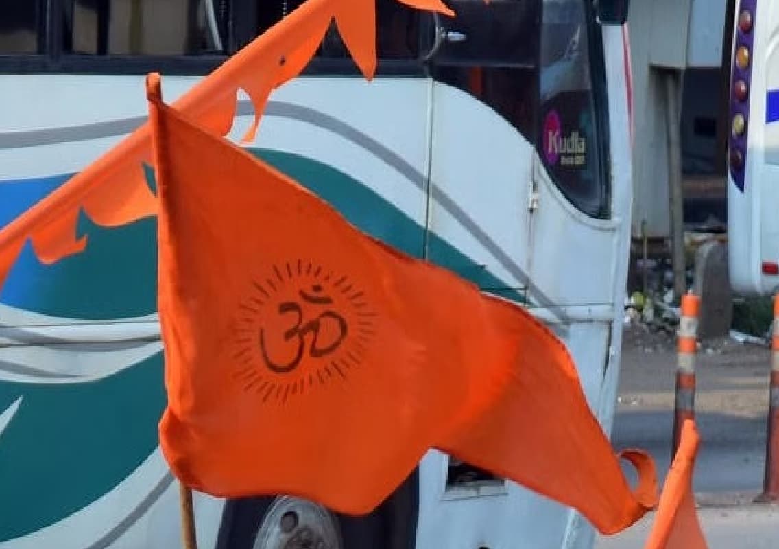 Case Filed Against Two Men for Damaging Bhagwadhwaja During Campaign