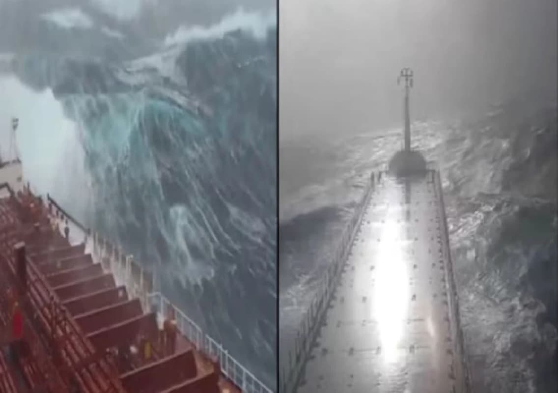 Terrifying Video Shows Ships Battling Violent Ocean Storms